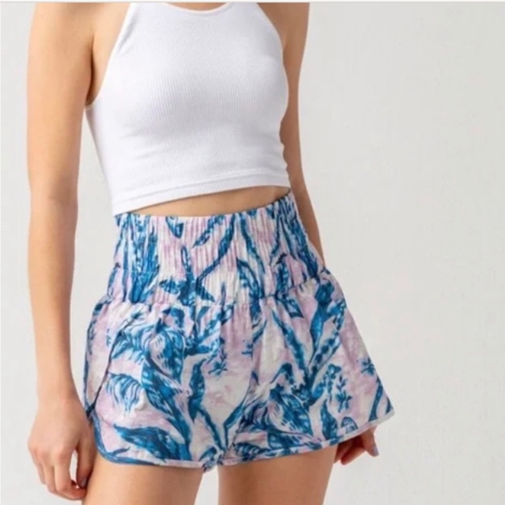 Free People Movement The Way Home Workout Shorts Floral Tropical Athleisure